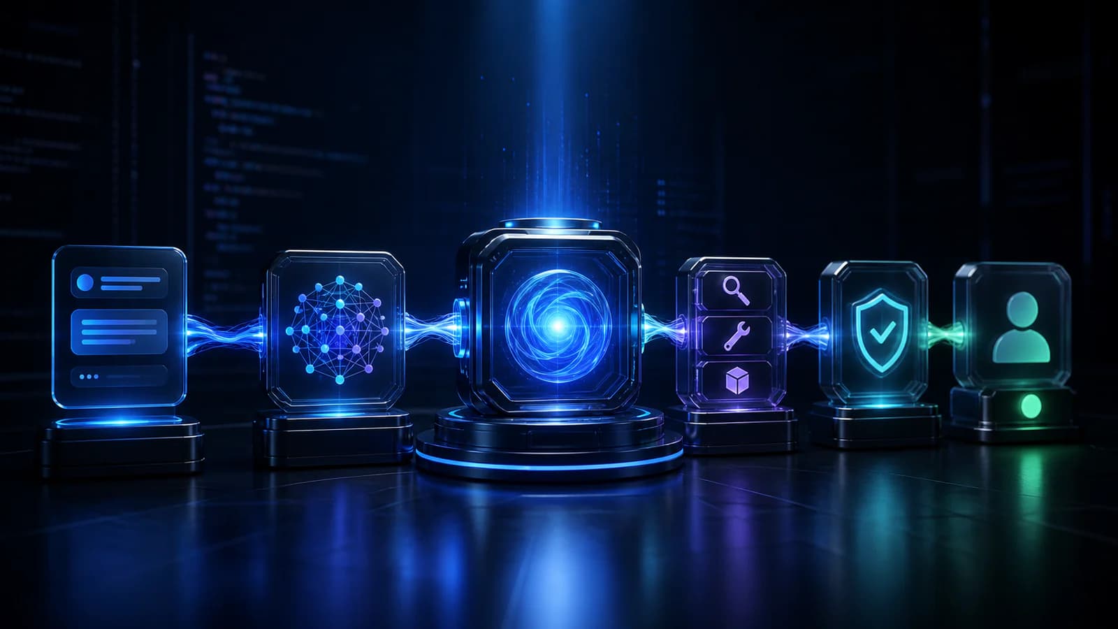 Bounded Python AI agent architecture connecting a request, model, orchestrator, tools, validation, and human approval