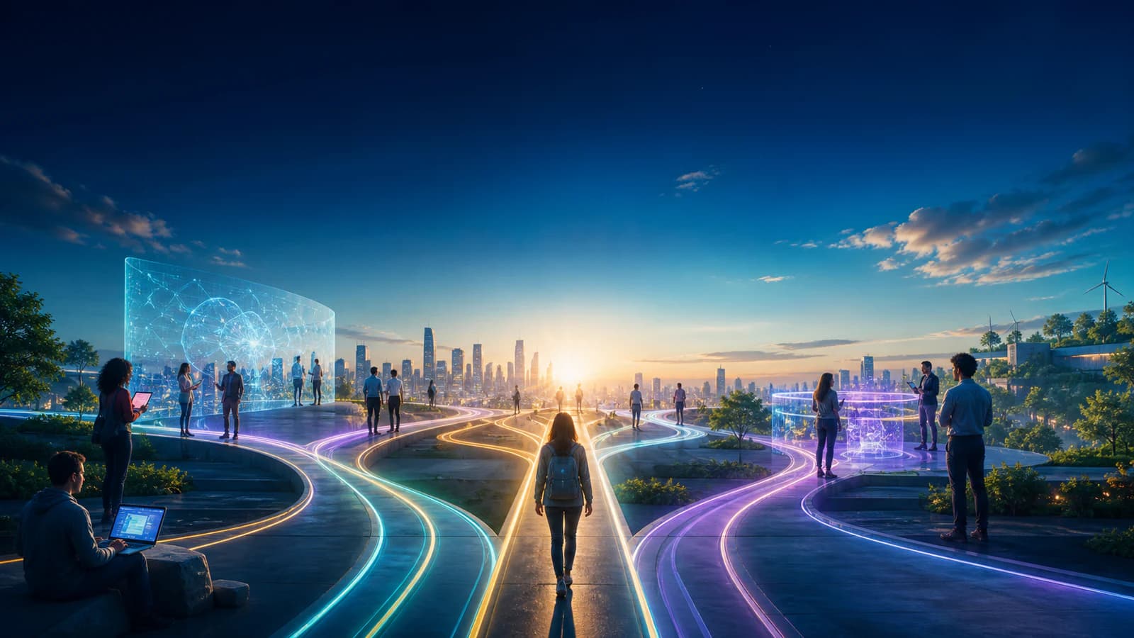 Professionals following different pathways into the future of AI careers