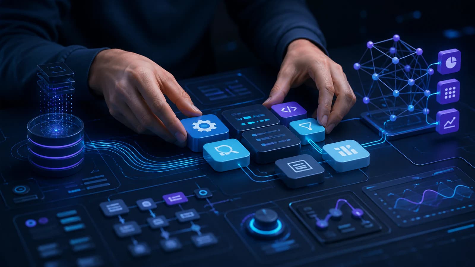 Developer organizing Python data APIs tests and AI components into a reliable system