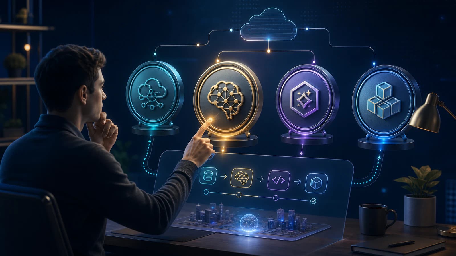 Professional comparing AI certification paths with practical technical skills