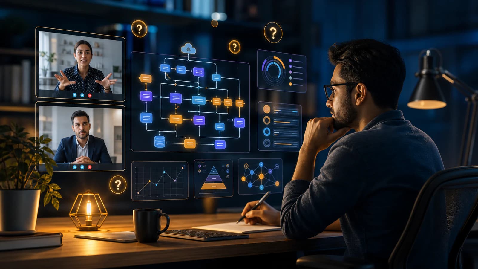 AI engineer explaining technical decisions during a remote interview